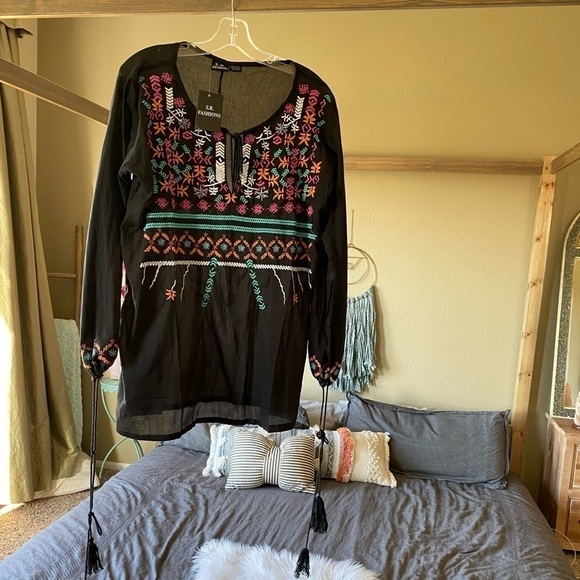 S.R Fashions/ Cotton Bohemian Tunic/ Cover Up - Picture 3 of 6
